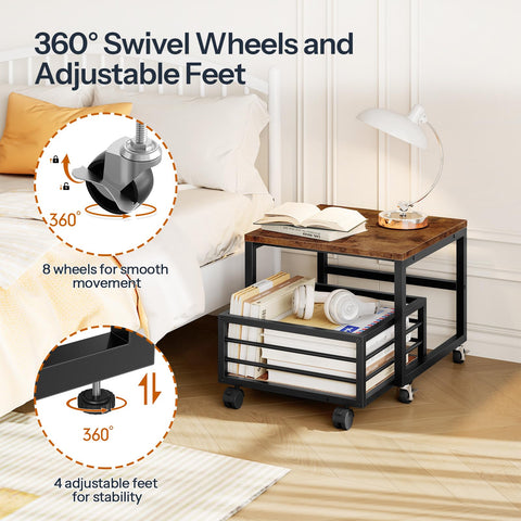 HOOBRO mini fridge stand dimensions fit slim spaces without crowding