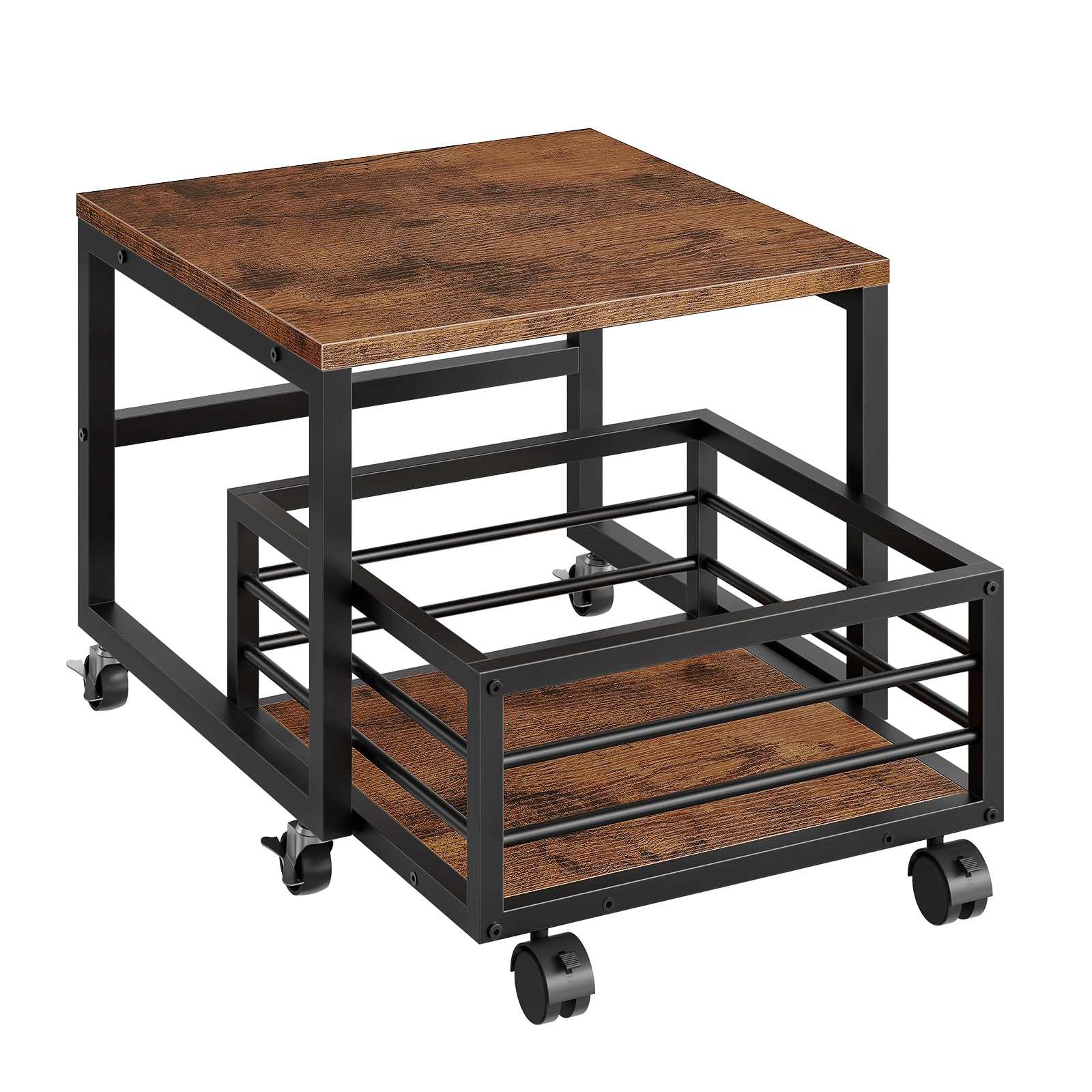 HOOBRO end table mini fridge stand top view shows sturdy surface for stable cooling