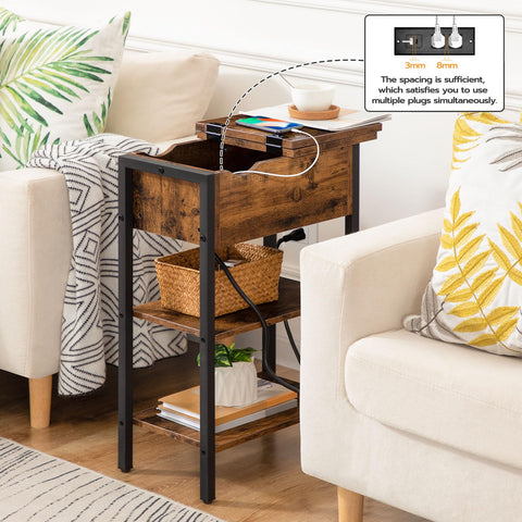 HOOBRO end table narrow side table with open shelf saves space and keeps essentials organized.