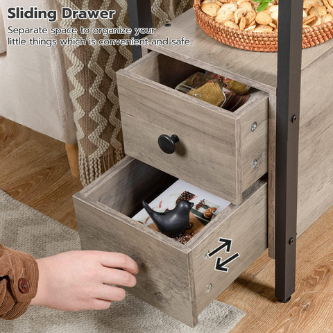 HOOBRO end table nightstand compact design for small spaces