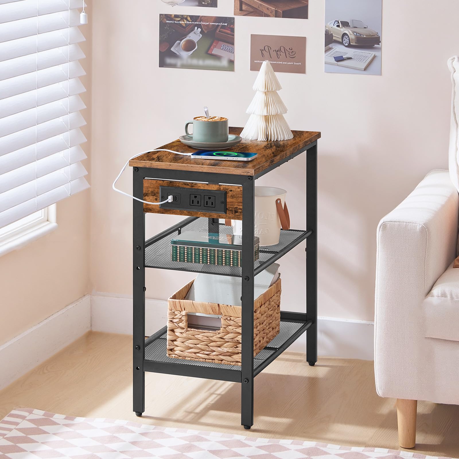 HOOBRO Nightstand fits beside beds or sofas in tight layouts.