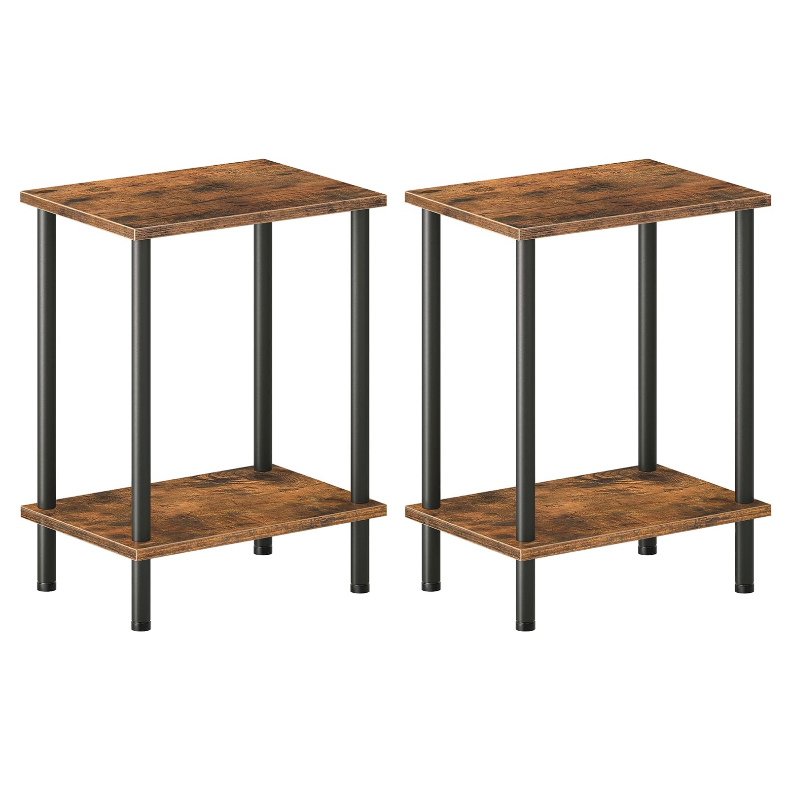 HOOBRO end table set of 2 with two-layer storage shelves for organized living room
