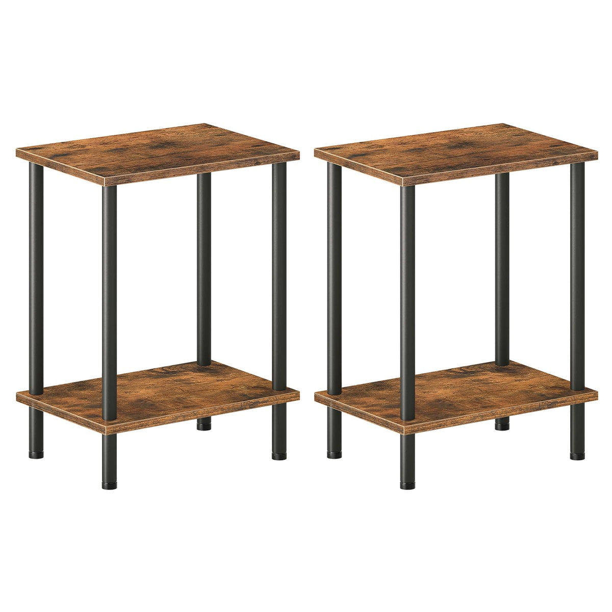 HOOBRO end table set of 2 with two-layer storage shelves for organized living room