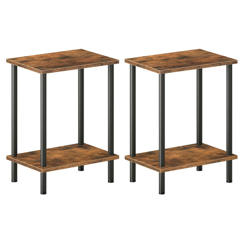 HOOBRO end table set of 2 with two-layer storage shelves for organized living room
