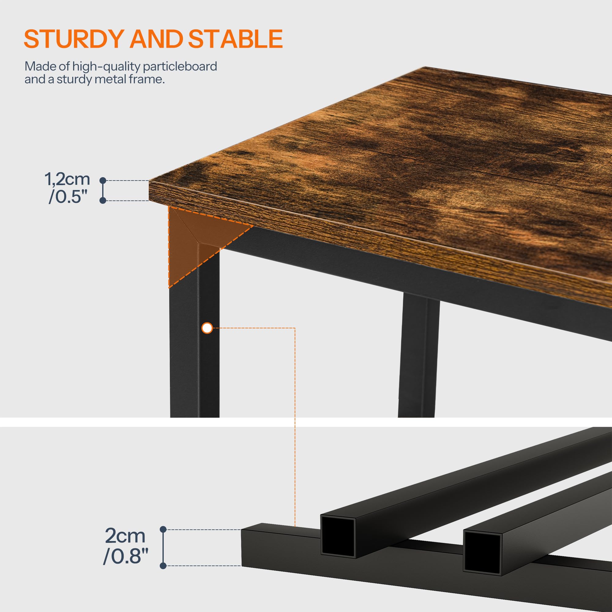 HOOBRO end table fits small spaces with slim profile.