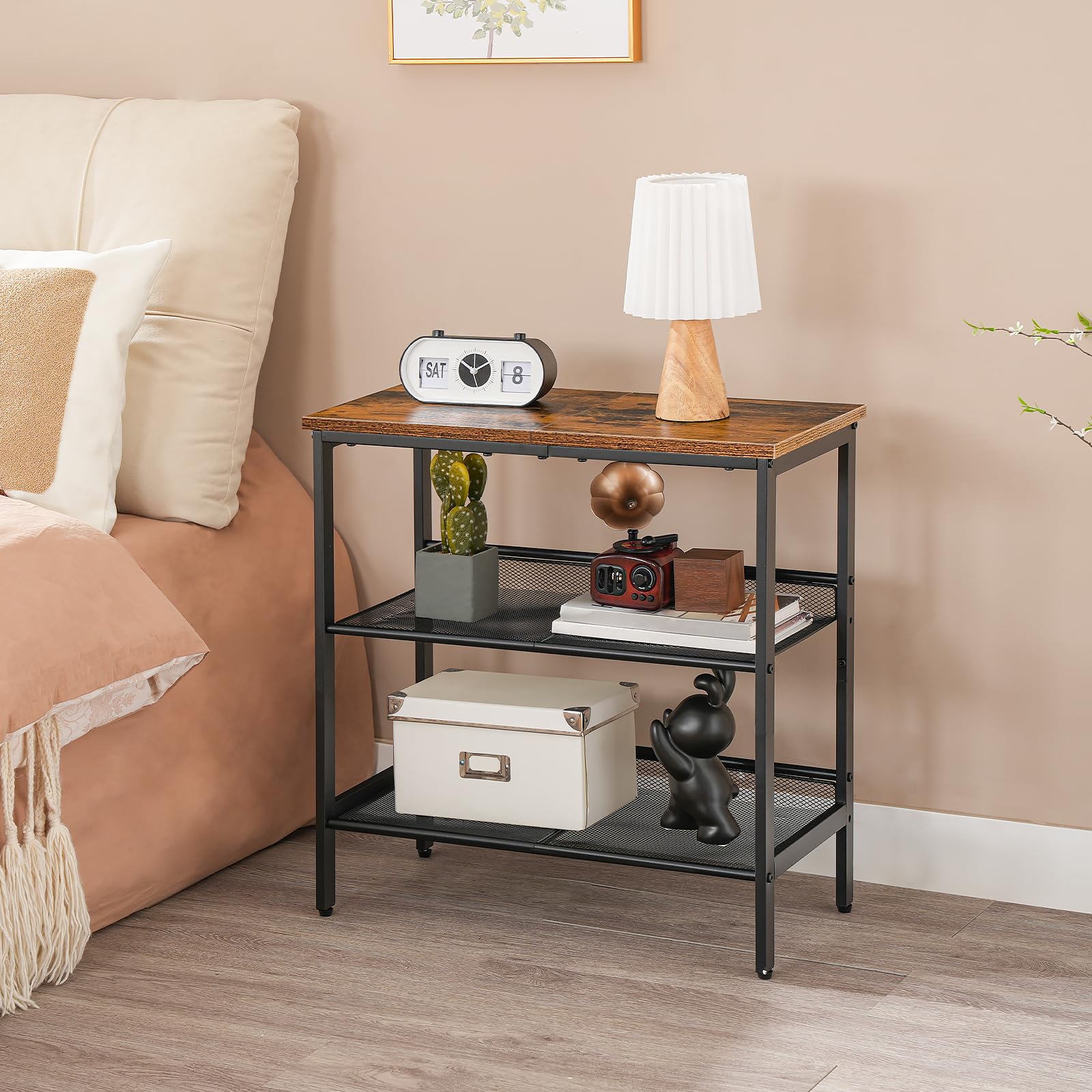 HOOBRO end table sturdy metal frame for daily use