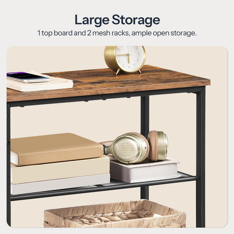 HOOBRO End Table top surface supports lamps and decor with a stable base.