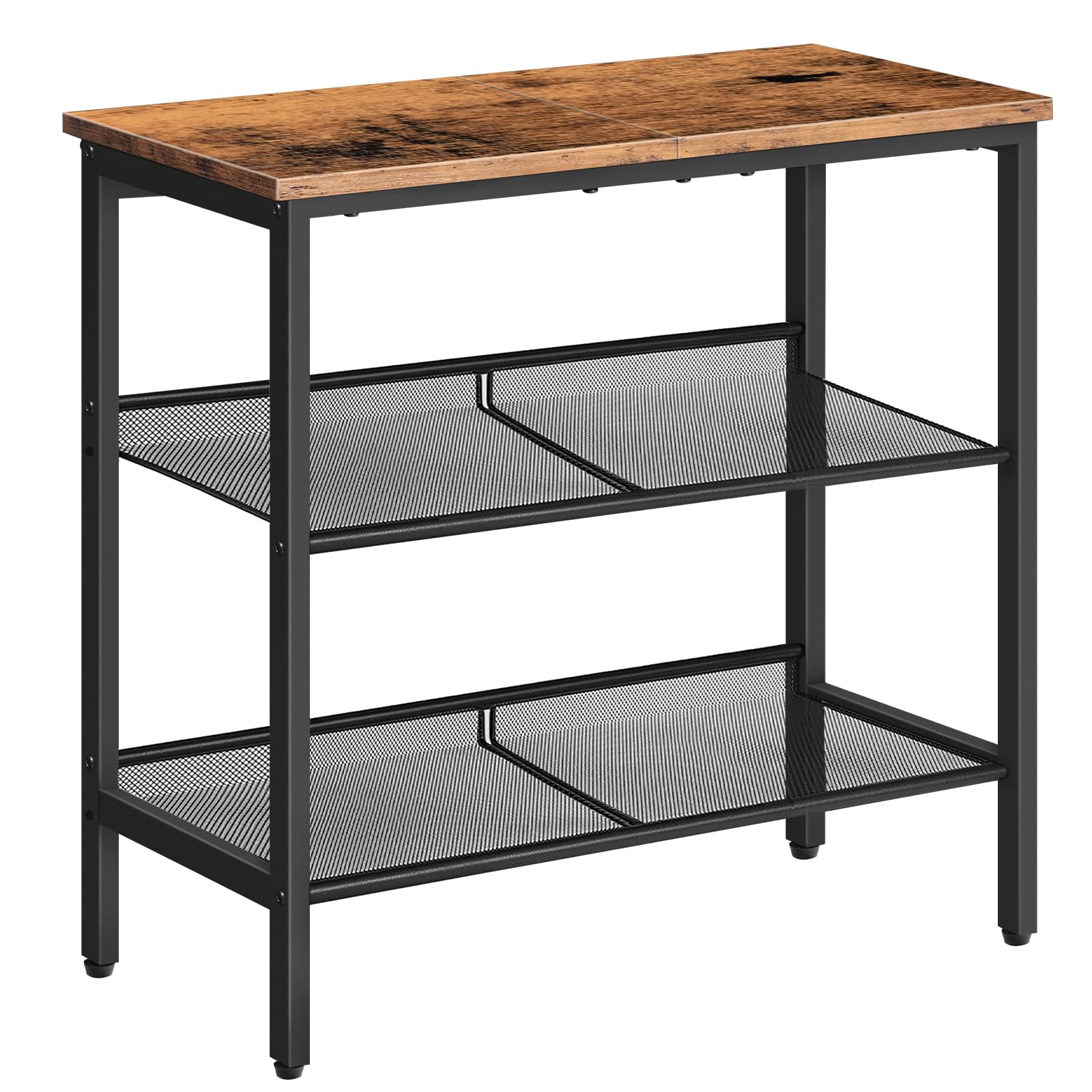 HOOBRO end table with wood-tone top and sturdy frame