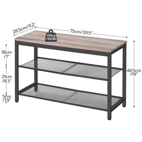 HOOBRO greige top surface bench ideal for sitting while putting on shoes