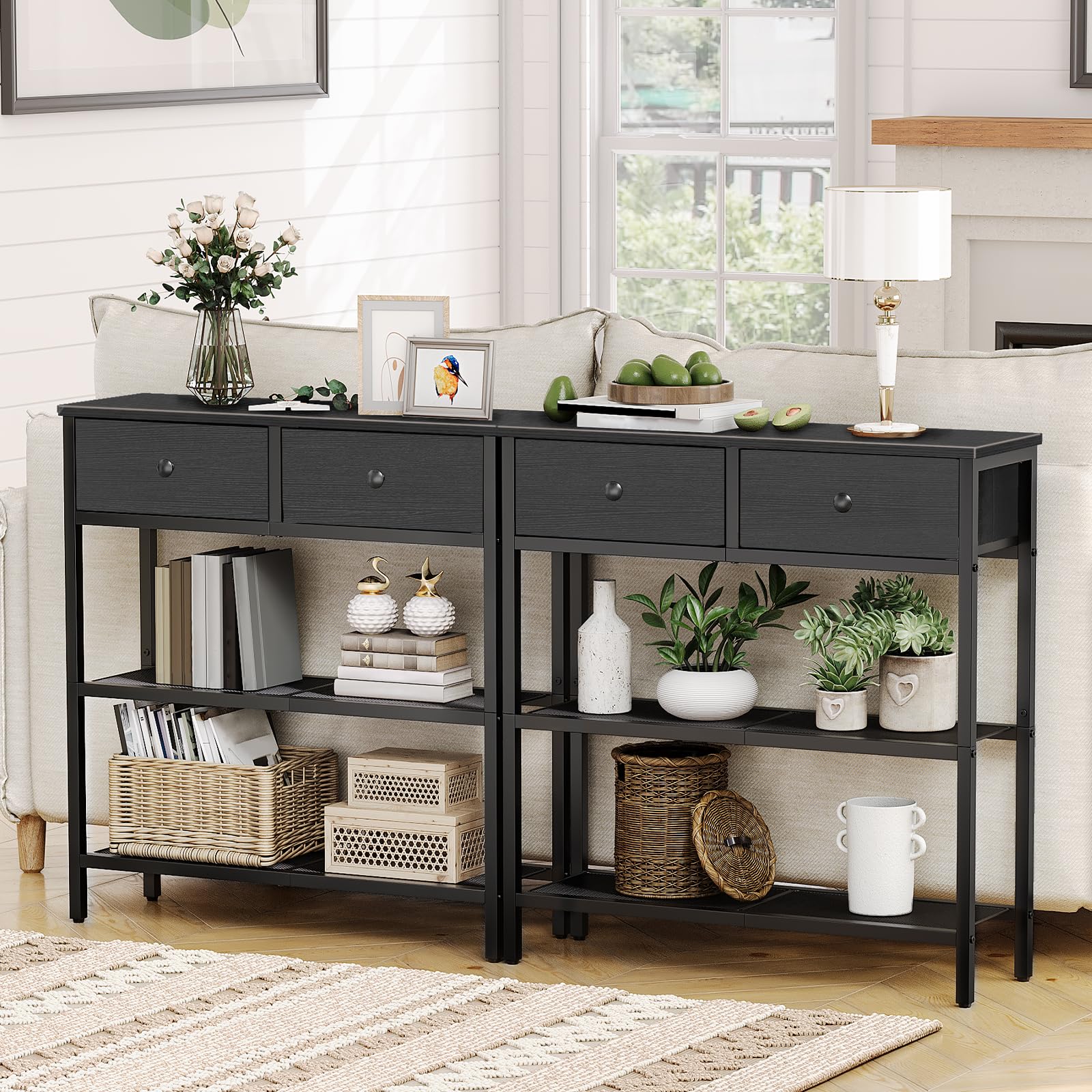 HOOBRO fabric drawers offer concealed storage for small essentials