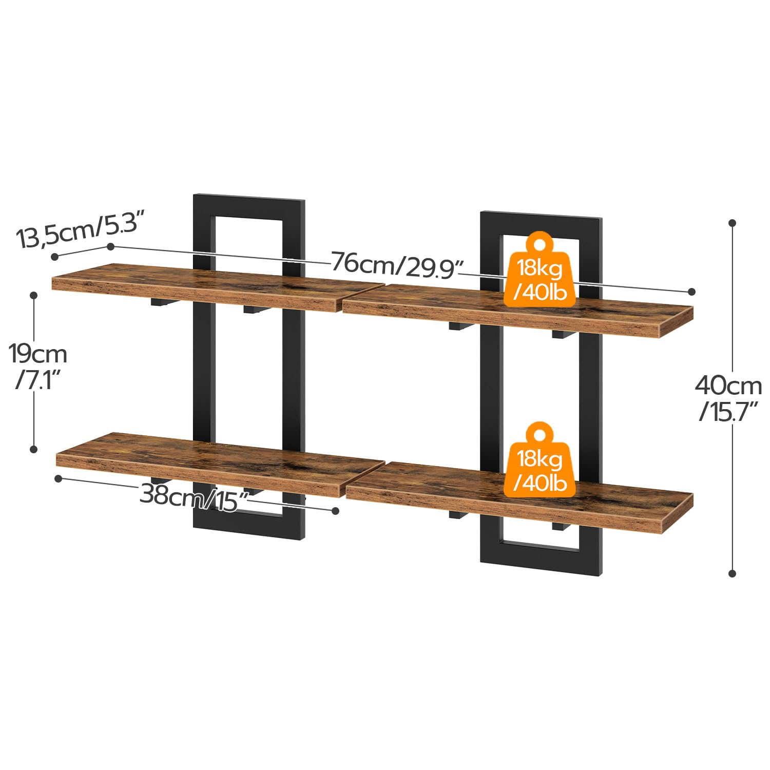 HOOBRO wall shelves ideal for bathroom, living room, or kitchen organization.