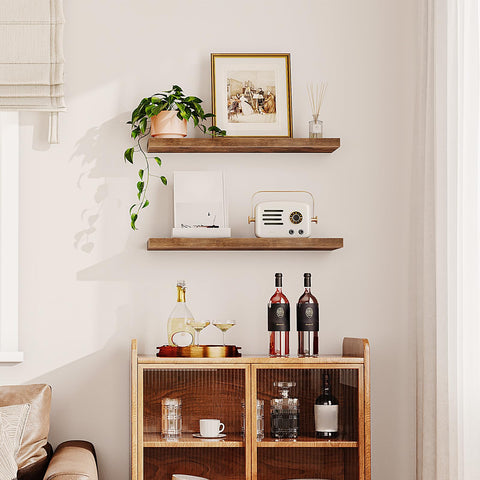 HOOBRO wall layout showcasing creative shelf arrangement.