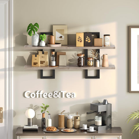 HOOBRO floating shelves kitchen organizer, maximize counter-free space.