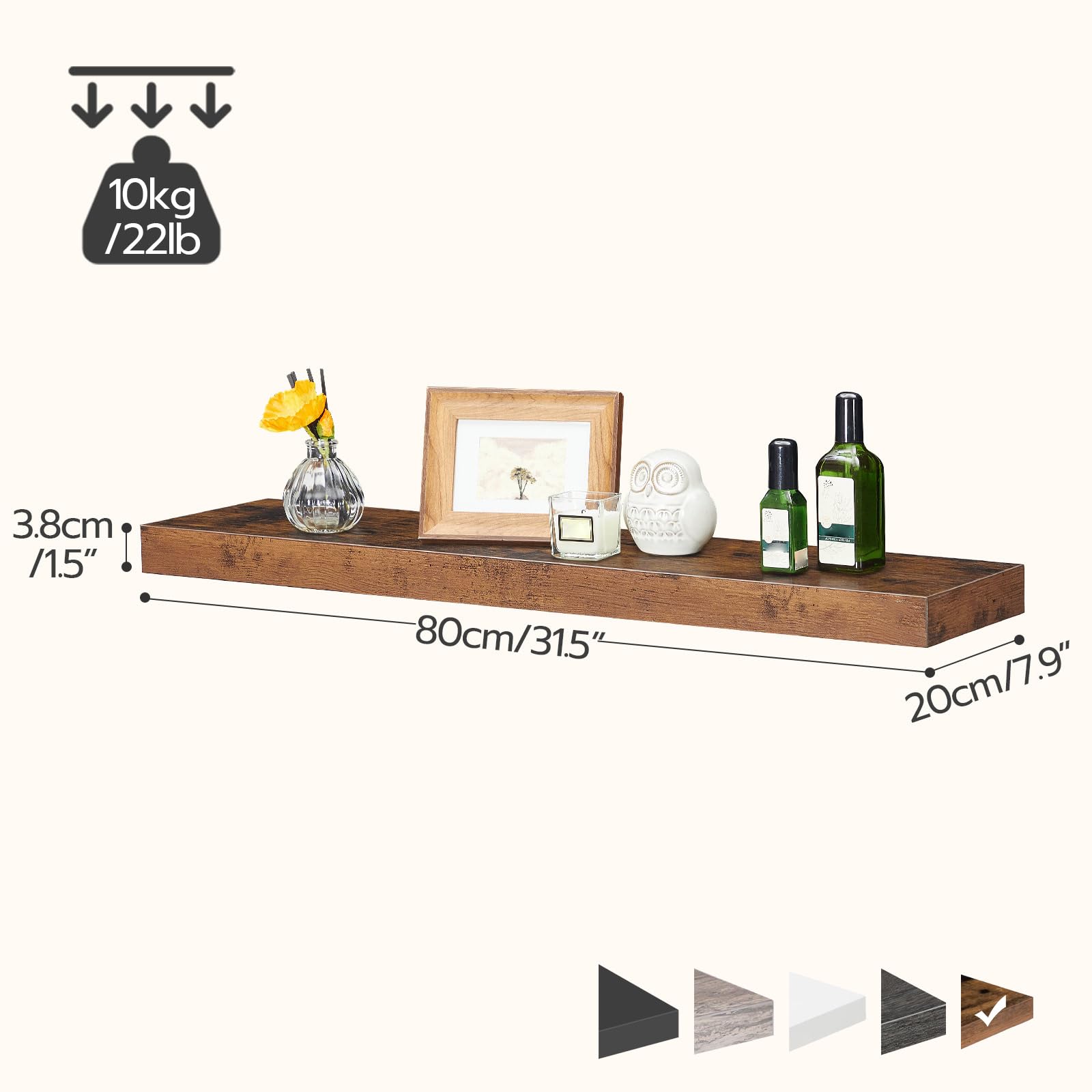 HOOBRO living room decor shelf styled with accents.