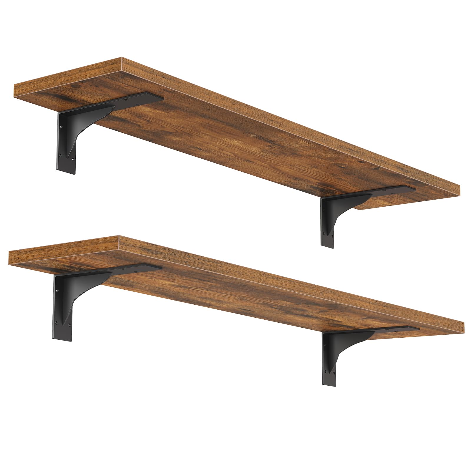 HOOBRO floating shelves wall assembly shows secure mounting for display.