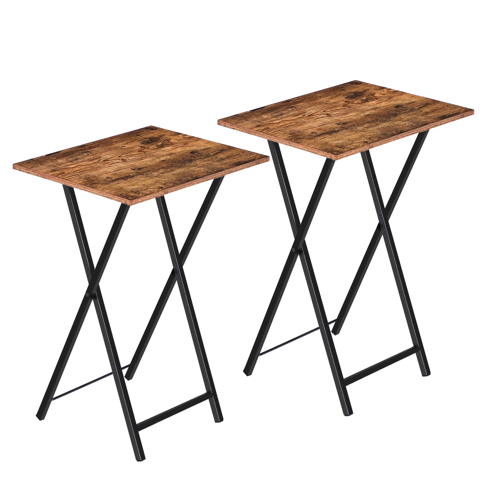 HOOBRO folding TV tray table 2-pack provides convenient couch-side surface for snacks.