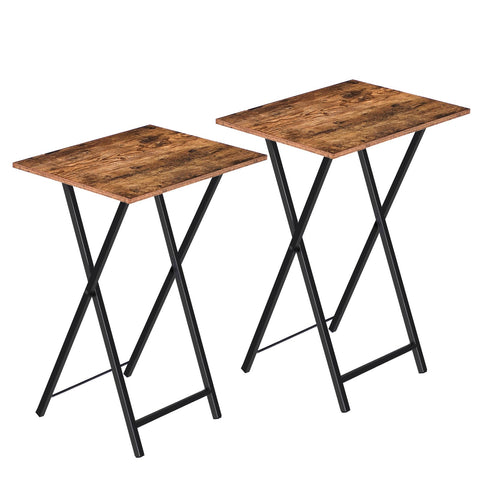 HOOBRO folding TV tray table 2-pack provides convenient couch-side surface for snacks.