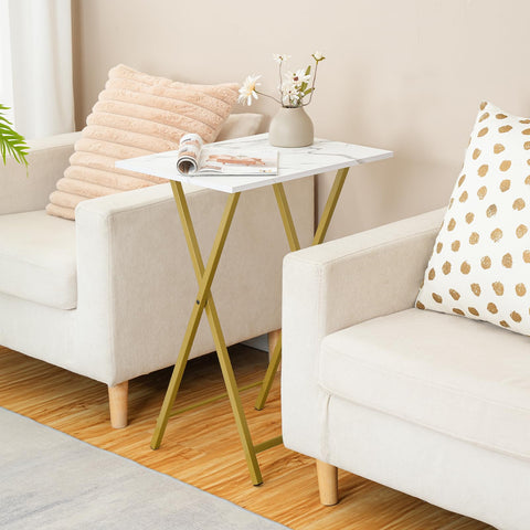 HOOBRO folding TV tray table metal frame visible for durability