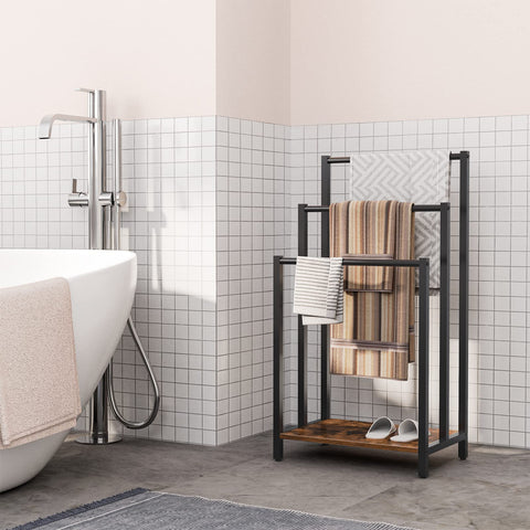 HOOBRO Free Standing Towel Rack 3-tier design for towels and blankets with easy access.