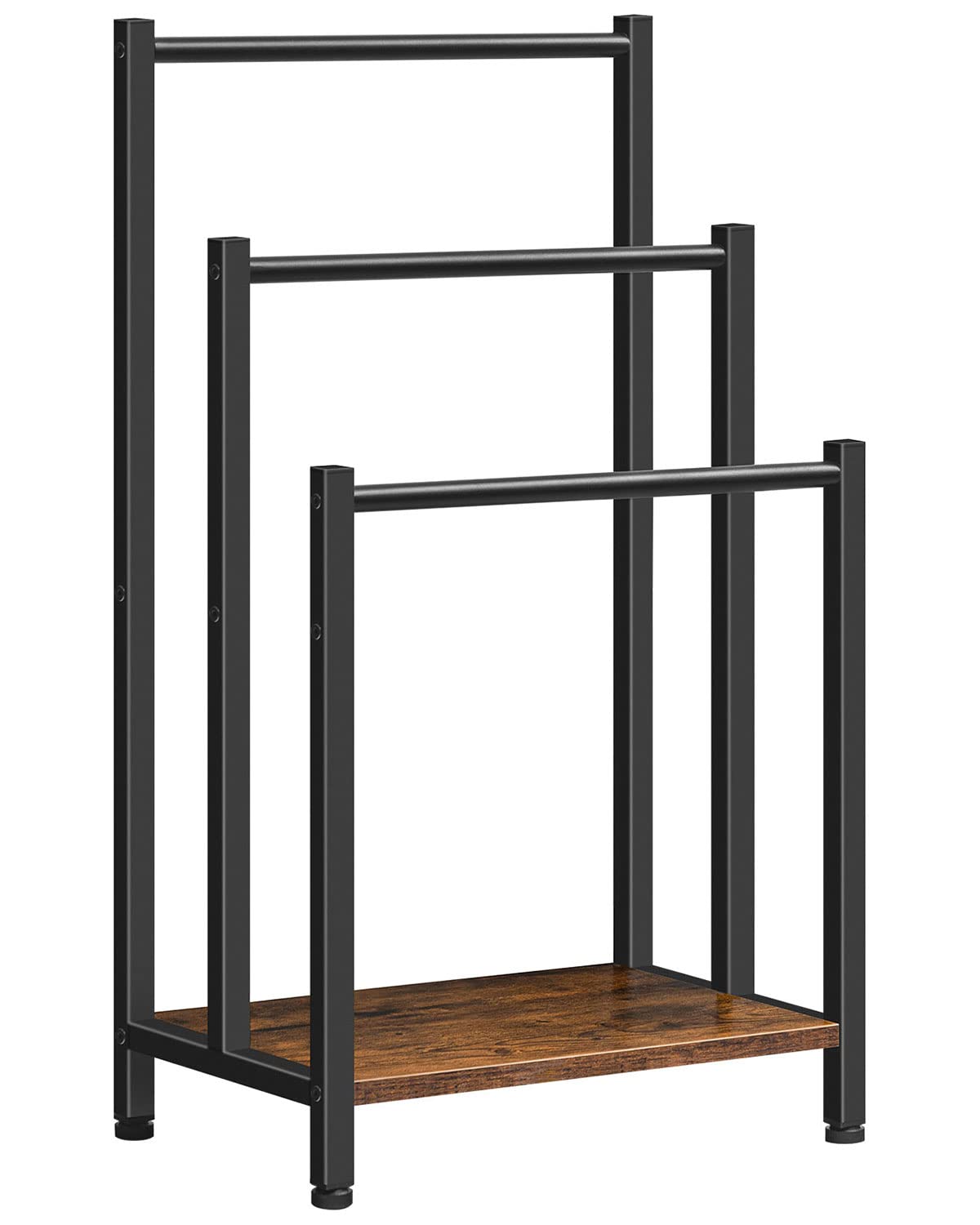 HOOBRO Free Standing Towel Rack front view shows three-tier storage for towels and linens.