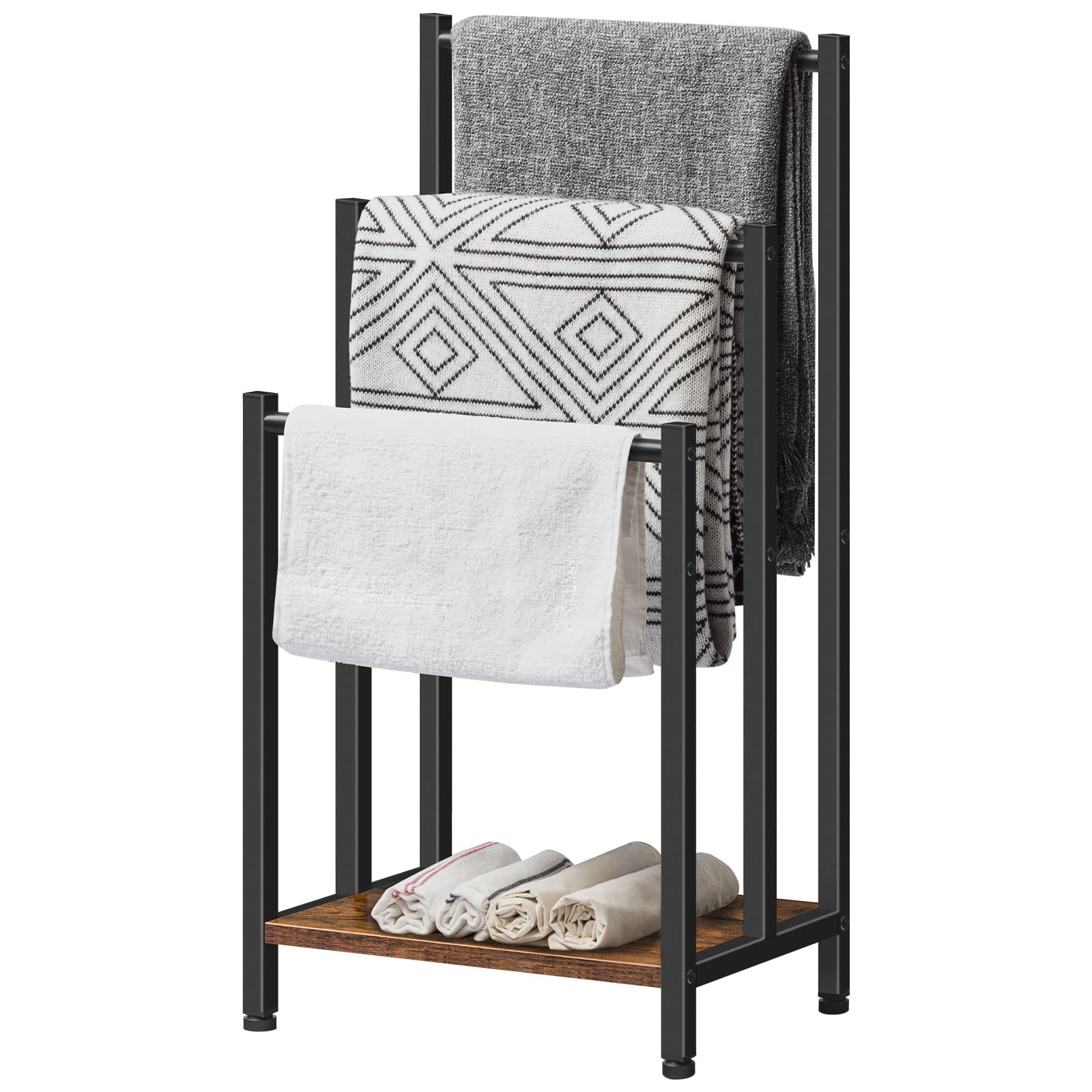 HOOBRO Freestanding design fits tight corners for towels and linens.
