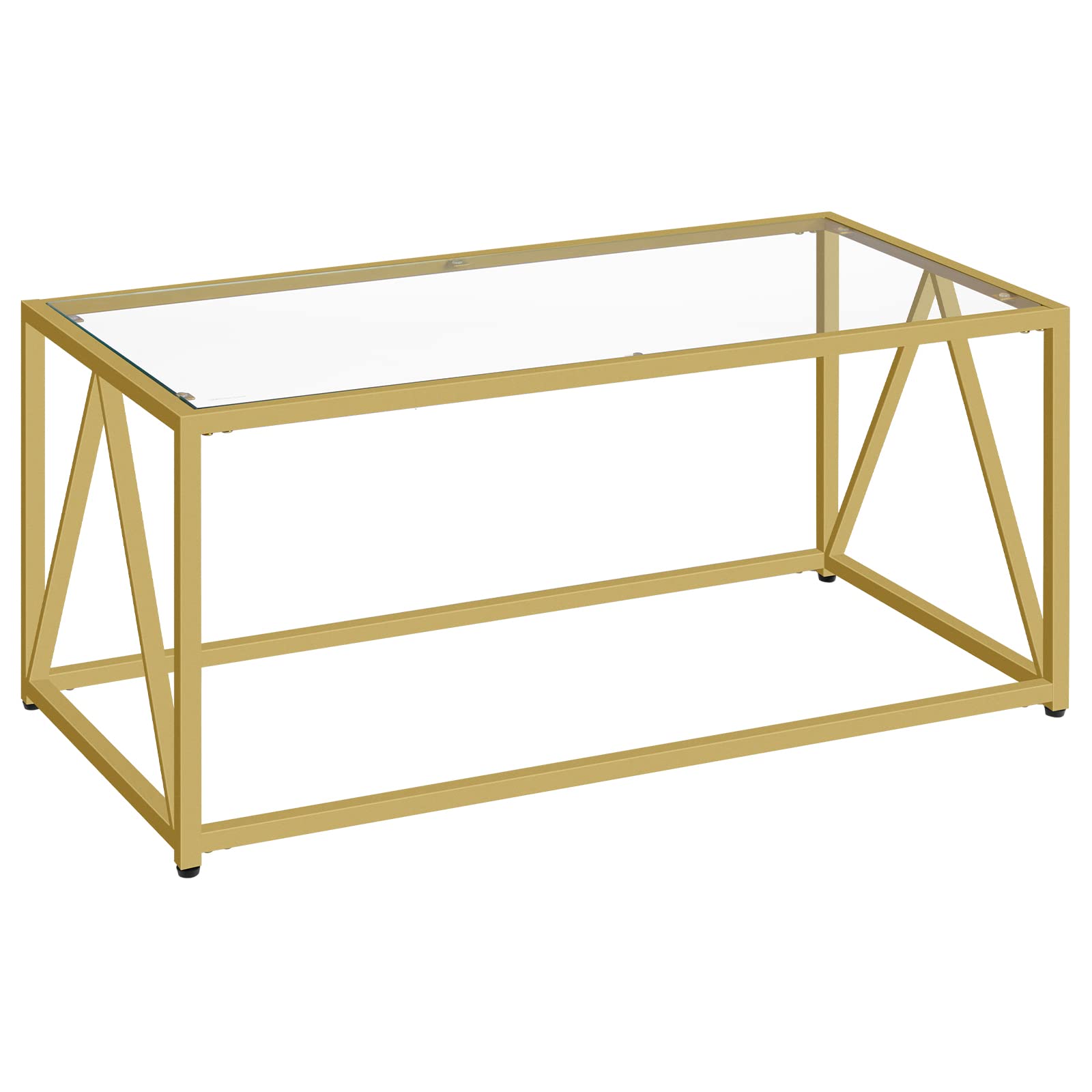 HOOBRO living room setup with gold glass table pairs with modern furniture