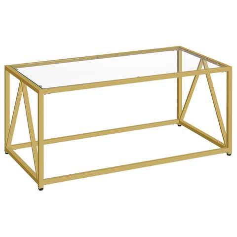 HOOBRO living room setup with gold glass table pairs with modern furniture