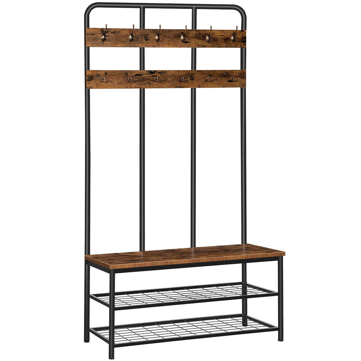 HOOBRO hall tree with bench showcases organized entryway storage and seating.