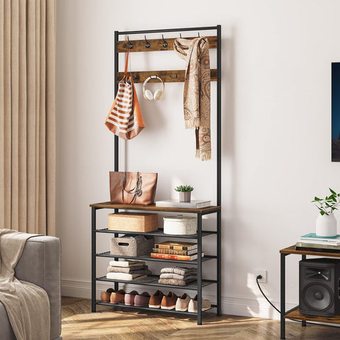 HOOBRO hall tree metal frame emphasizes sturdy construction for daily use.
