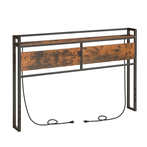 HOOBRO queen headboard with built-in outlets and USB ports for bedside charging