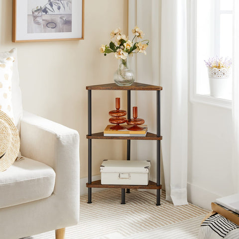 HOOBRO industrial corner bookshelf showcasing a sturdy metal frame.