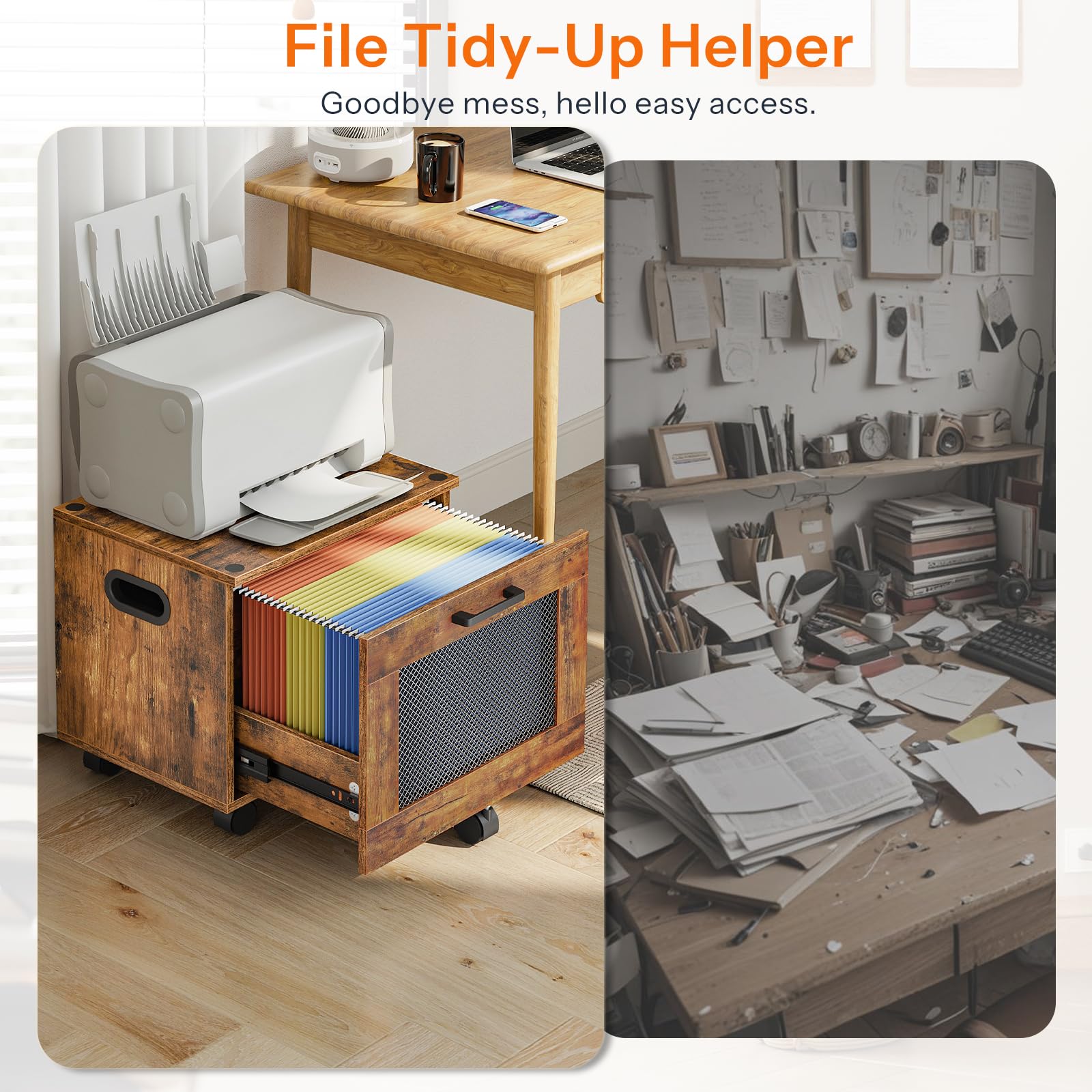 HOOBRO compact file cabinet complements small home offices
