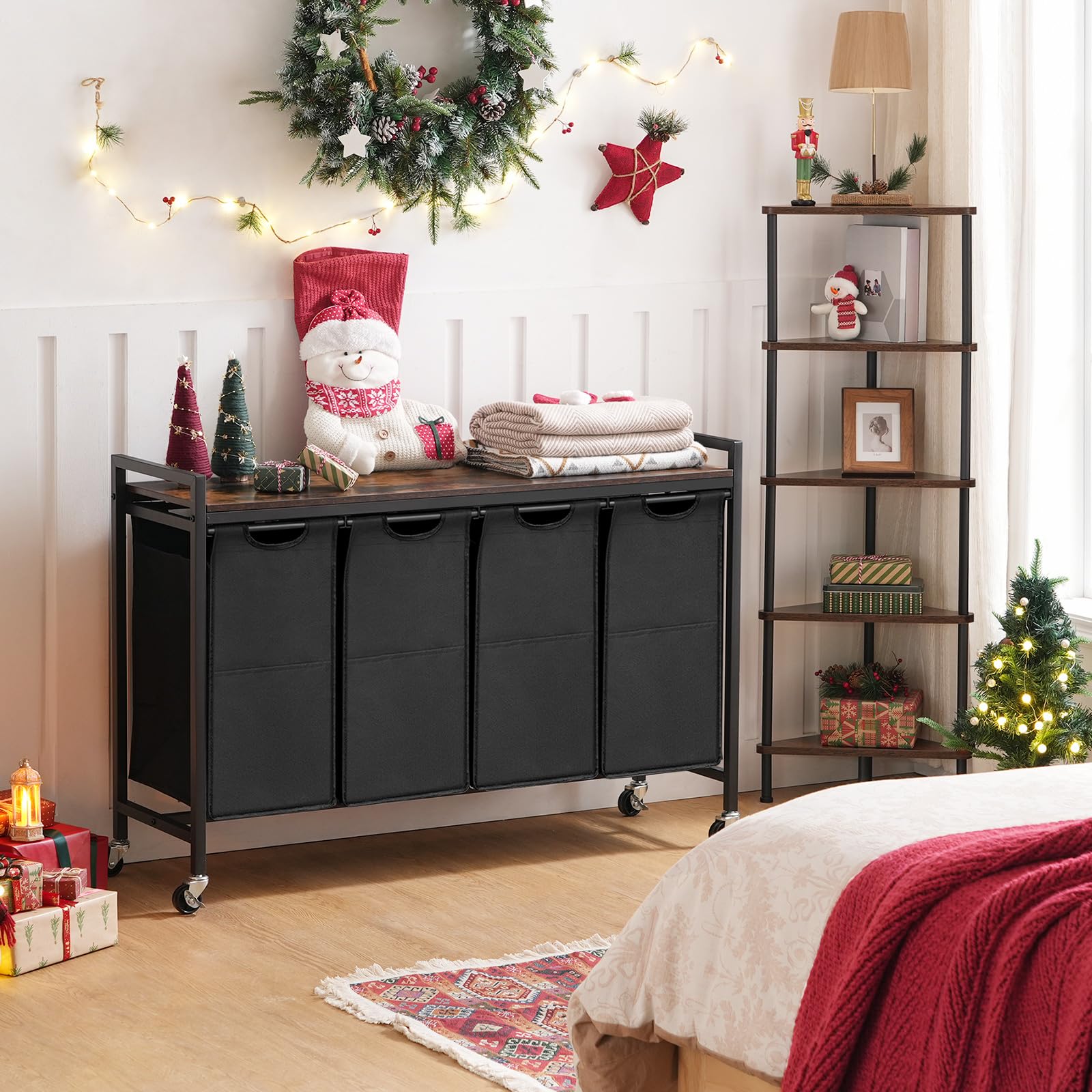 HOOBRO rustic brown and black finish complements many spaces.