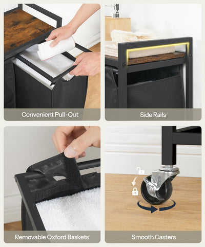 HOOBRO material close-up shows durable particleboard and reinforced frame.