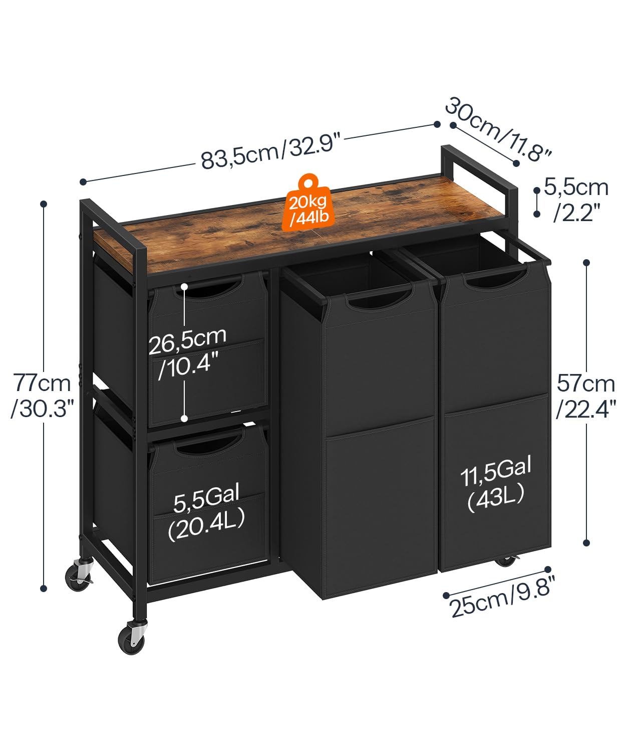 HOOBRO pull-out bags detail emphasizes quick load and wash transfers.