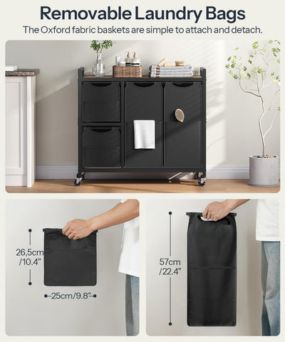 HOOBRO removable bags highlight easy transport to washer without extra trips.