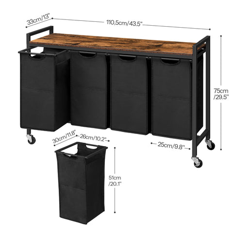 HOOBRO removable Oxford bags simplify laundry sorting and loading.