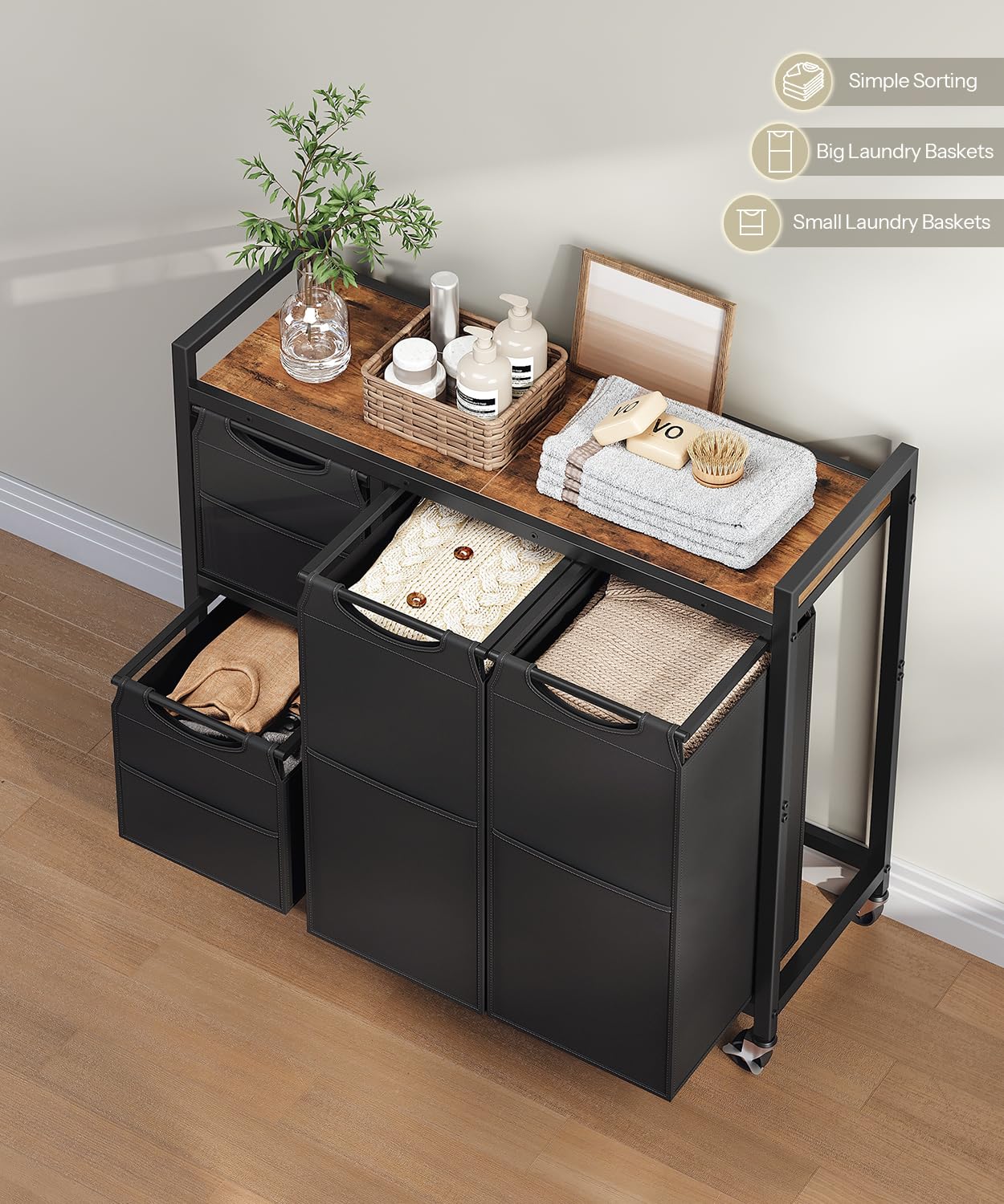 HOOBRO top-view baskets illustrate four-section organization capability.