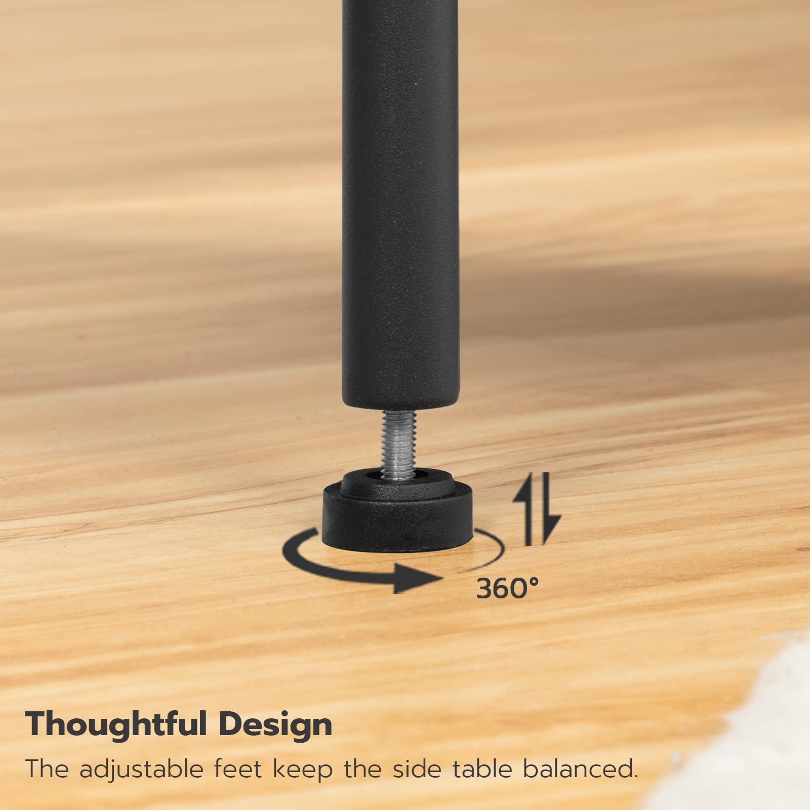 HOOBRO living room solution with open shelves and charging access.