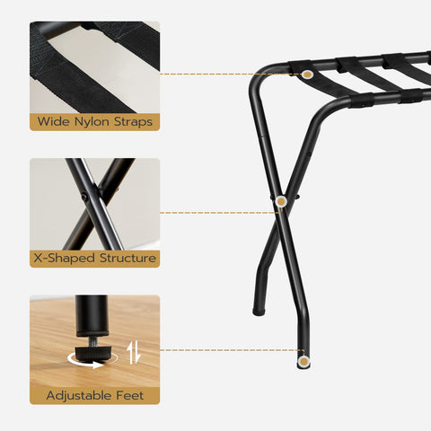 HOOBRO luggage rack holds up to 100 lb for heavier suitcases