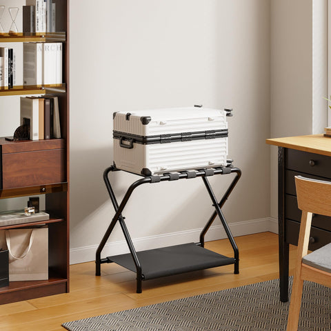 HOOBRO luggage rack folded for compact storage under bed or in closet