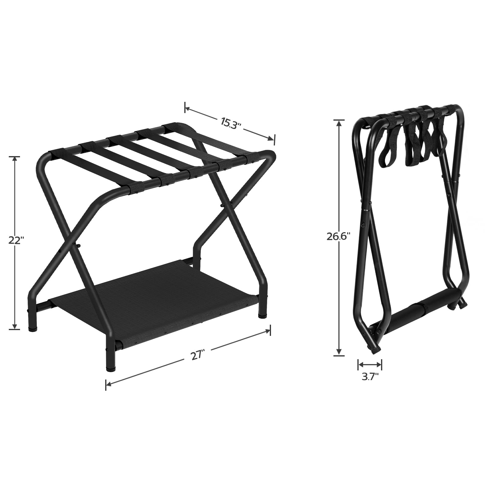 HOOBRO luggage rack sturdy metal iron piping provides strong support