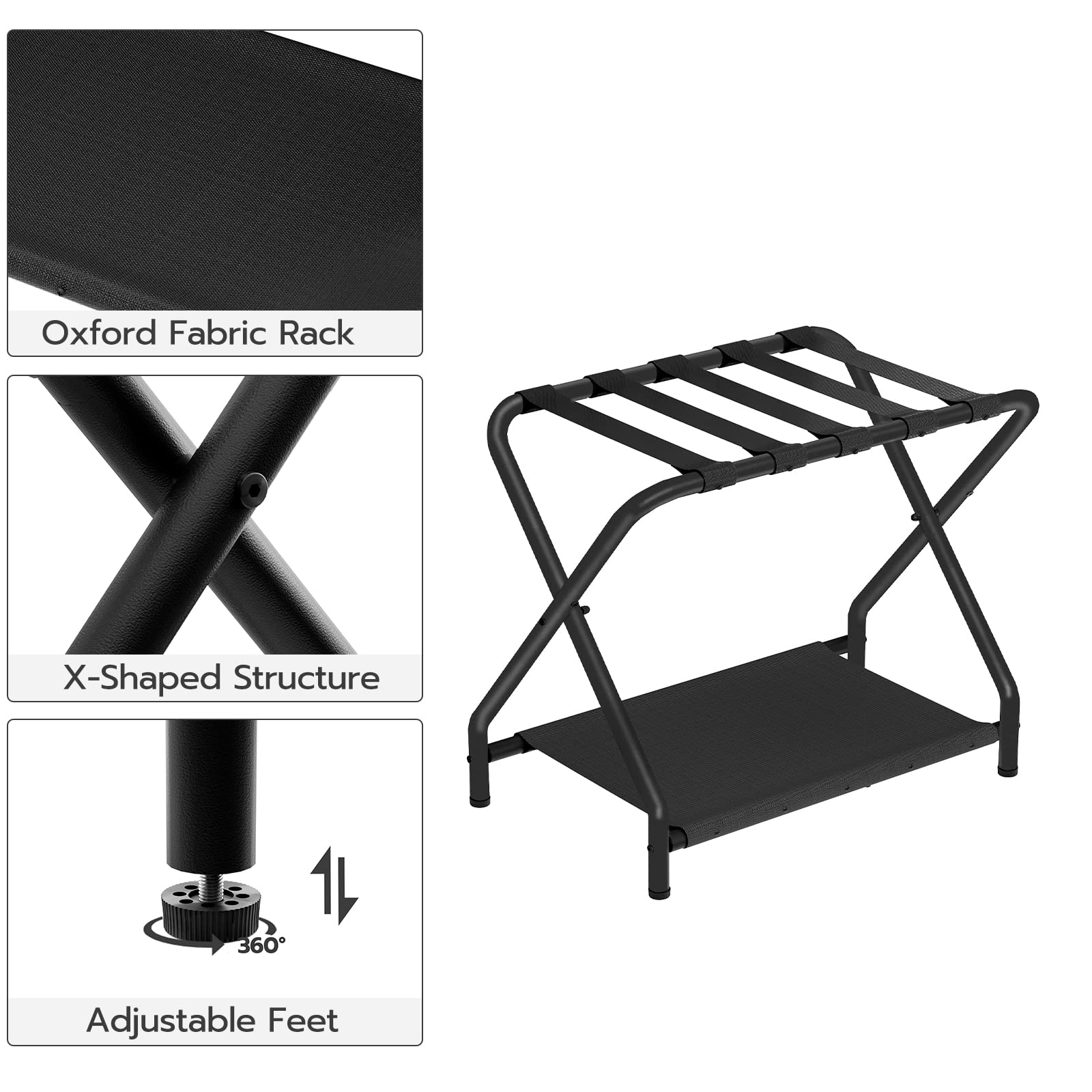 HOOBRO luggage rack space-saving-fold design for closets