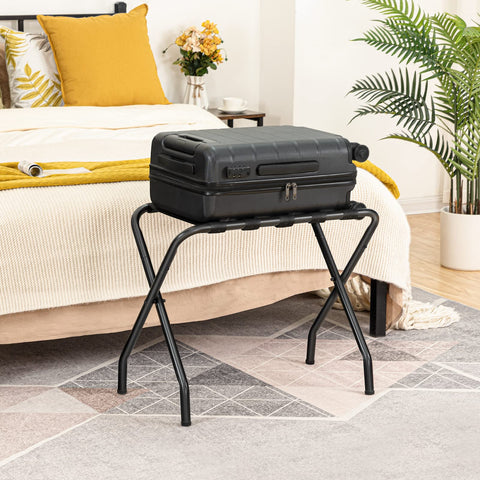 HOOBRO luggage rack features X-shaped support for durability