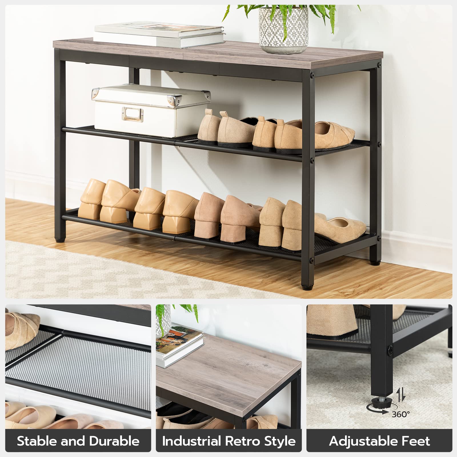 HOOBRO top surface supports up to 300 lb for easy seating
