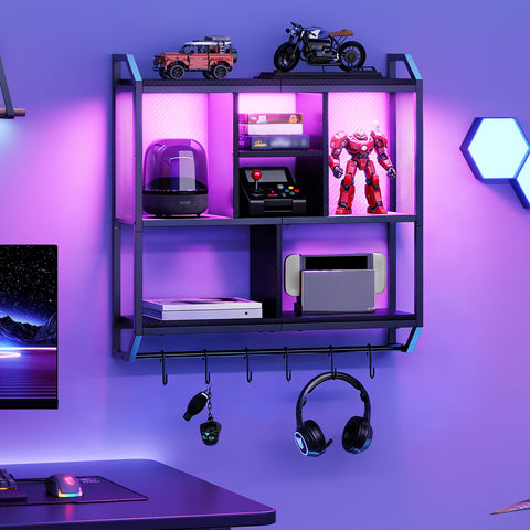 HOOBRO versatile wall shelf for living rooms, bedrooms, and studies.