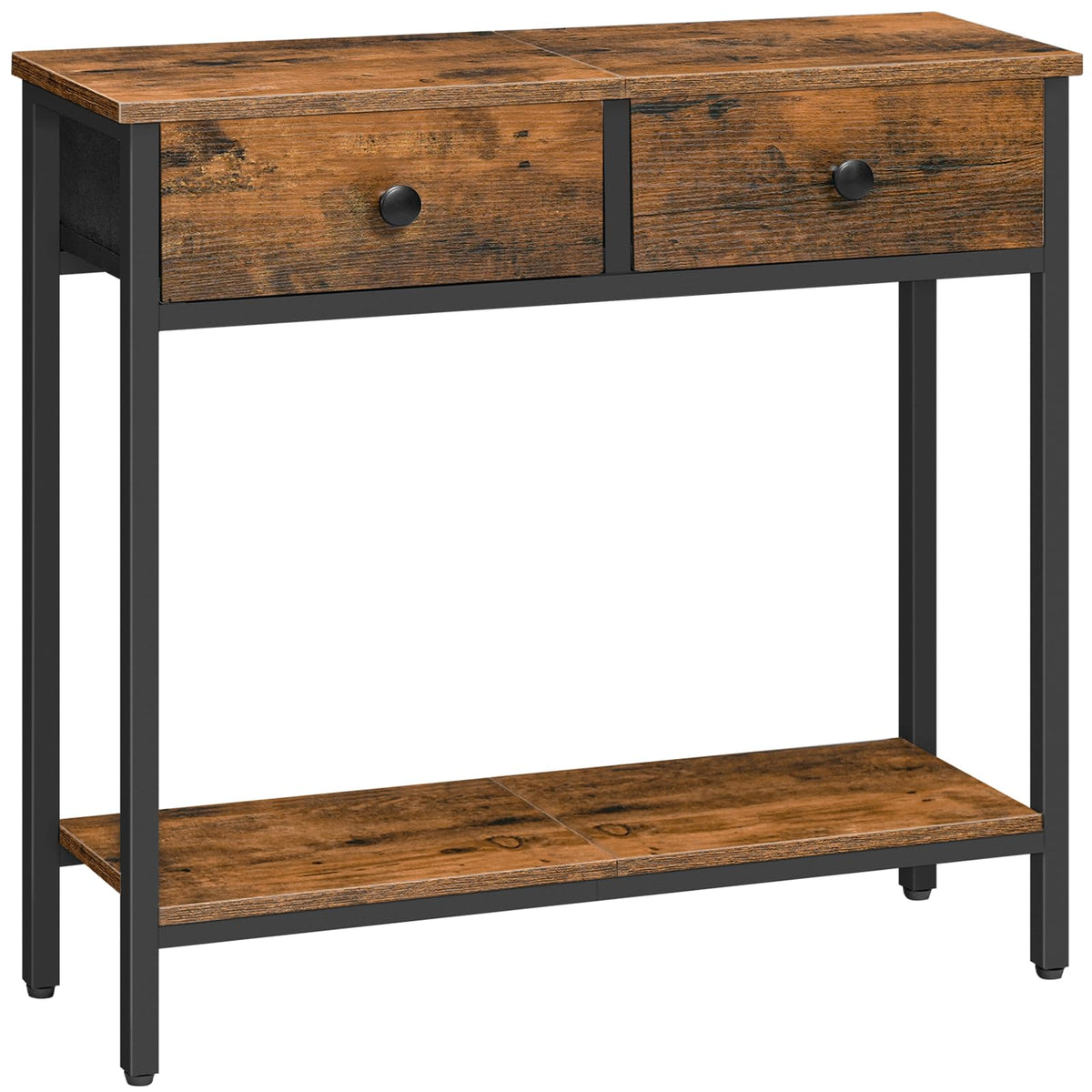 HOOBRO narrow console table with two fabric drawers for an organized entryway.