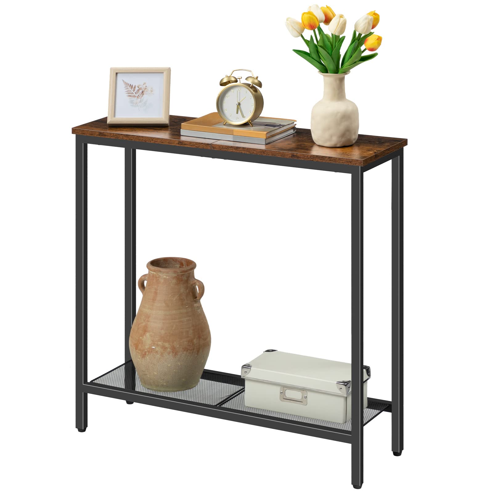 HOOBRO adjustable feet help stabilize the table on uneven floors.