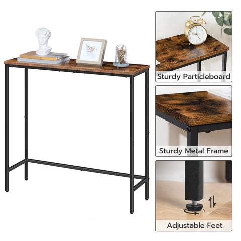 HOOBRO sturdy console table with adjustable feet ensures stable setup.