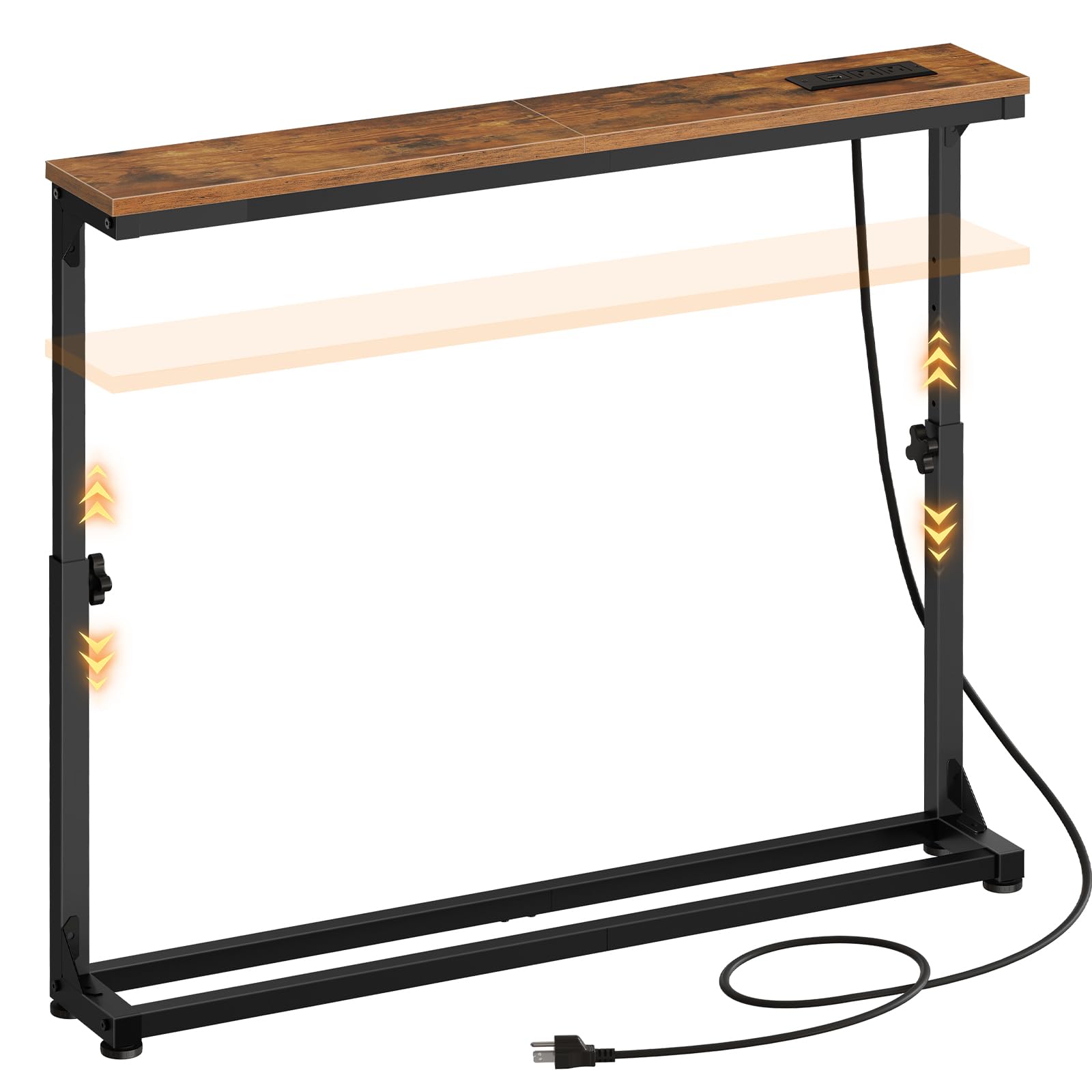 HOOBRO narrow console table behind couch adds extra surface and storage